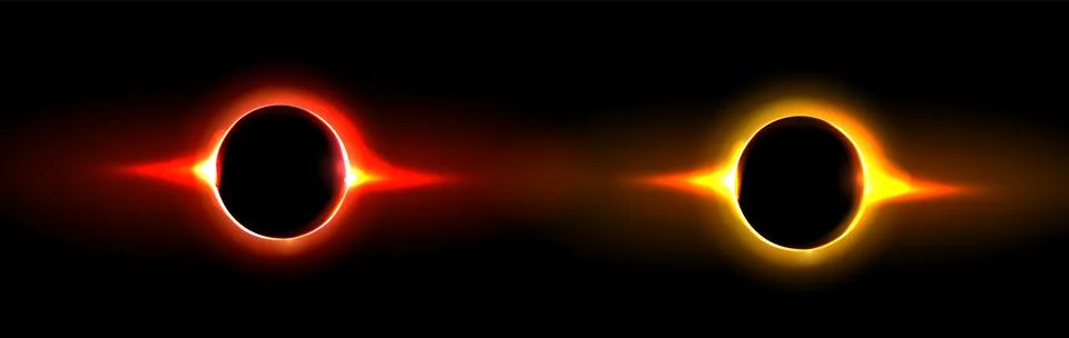 Solar or lunar eclipse circles set Stock Illustration