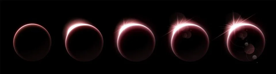 Solar or lunar eclipse phase sprite sheet Stock Illustration