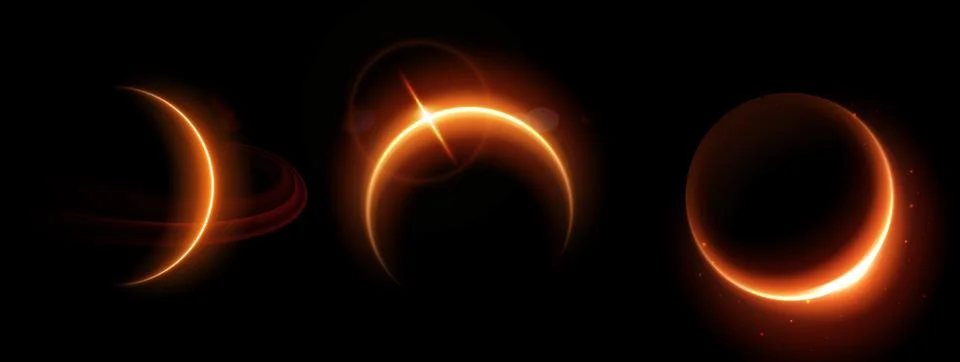 Solar or lunar eclipse phases set Stock Illustration