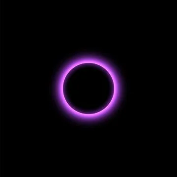 Solar or moon eclipse with purple blur light, vector realistic total planet Ilustração Stock