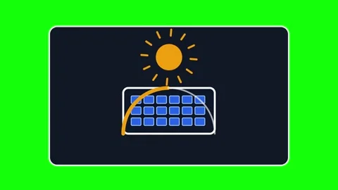 Solar Output Progress Badge Green Screen Overlay Video stock 342581919