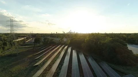 Solar Panel Aerial Stock Footage 94555390