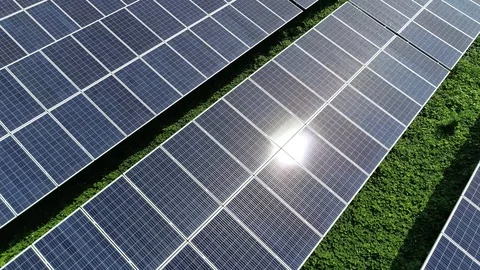 Solar panel aerial view ,drone view Stock Footage 105167411
