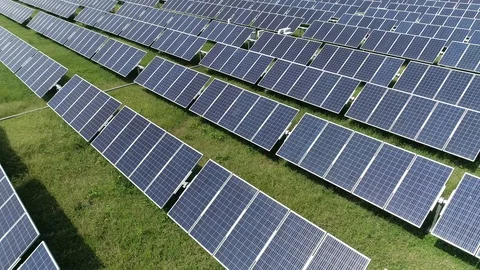 Solar panel aerial view ,drone view Stock Footage 105167452