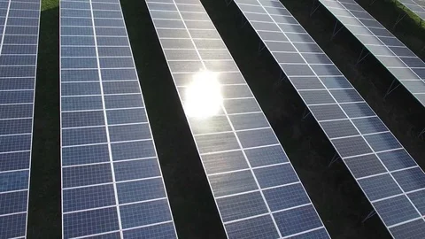 Solar panel aerial view Stock Footage 83979740