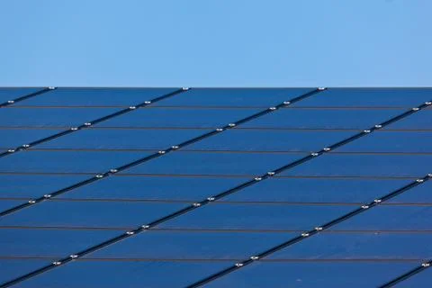 Solar panel and blue sky Stock Photos