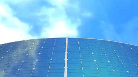Solar panel and sky background, concept animation Video stock 38646619