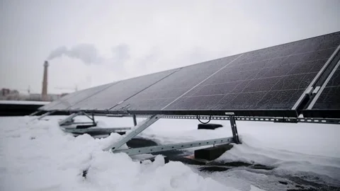 Solar panel and thermal power plant in one shot. From traditional source of Stock Footage 259208020