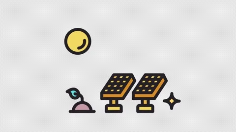 Solar Panel Animated Icon. Alpha Channel 4K Resolution 库存影片 289721544