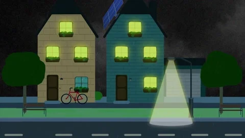 SOLAR PANEL ANIMATION CLIP, part  7 Video stock 141953652