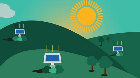 Solar panel animation of renewable or alternative resources Stock Footage 127308512