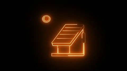 Solar Panel Array Clean Electricity Green Energy Animation Vidéo 320791044