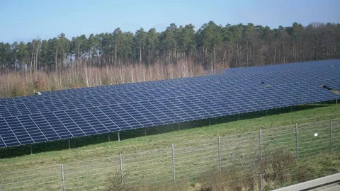 Solar Panel Array by Forest Stock Footage 306774803