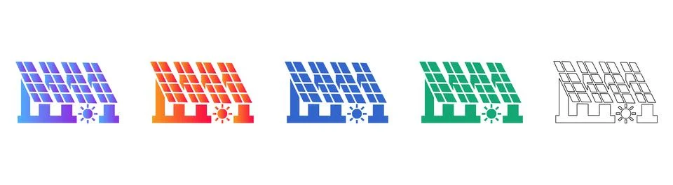 Solar Panel Array Icon Set Stock-Illustration