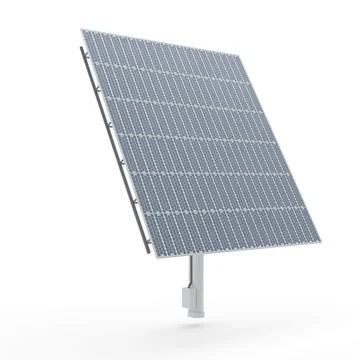 A solar panel attached to a post, 3d rendering Illustrazione stock