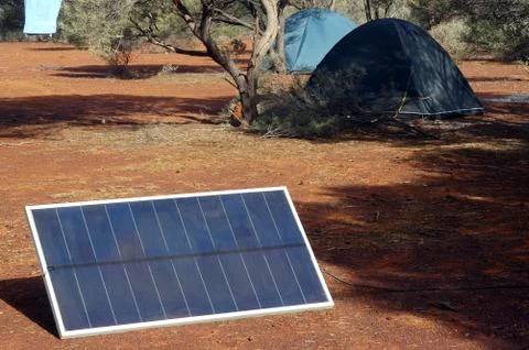 Solar panel in the australian bush Stock Photos
