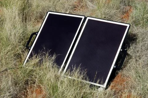 Solar panel in the australian bush Stock Photos