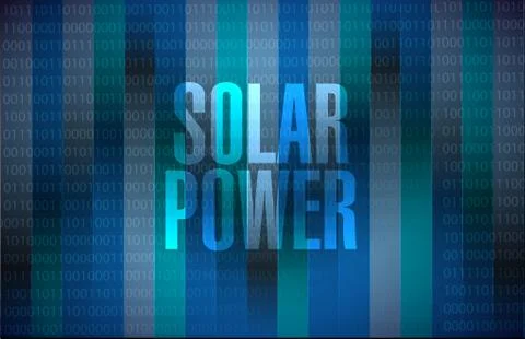 Solar panel binary background sign concept Stock Illustration