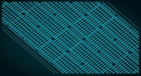 Solar panel blueprint close up Stock Illustration