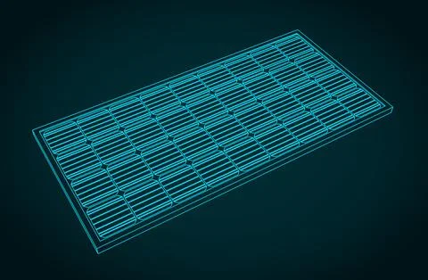 Solar panel blueprint Stock-Illustration