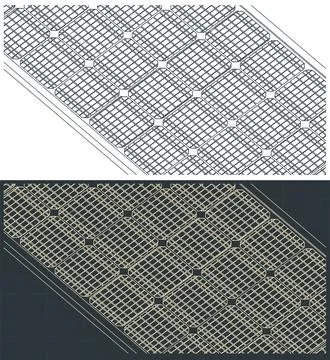 Solar panel blueprints close up Stock-Illustration