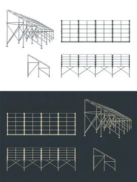 Solar panel blueprints Stock-Illustration