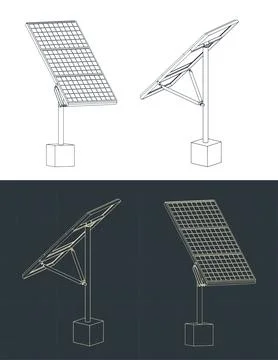 Solar panel blueprints Stock-Illustration