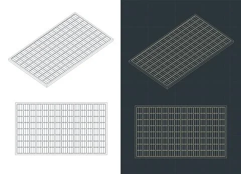 Solar panel blueprints Stock-Illustration
