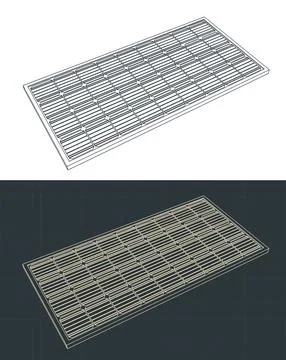 Solar panel blueprints Stock-Illustration