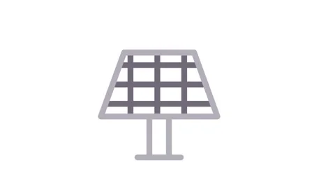 A solar panel with a bright sun shining on it, symbolizing renewable energy. Stock Footage 334766139
