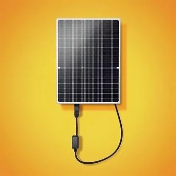 Solar panel with cable Energy saving technology to reduce global warming 스톡 일러스트