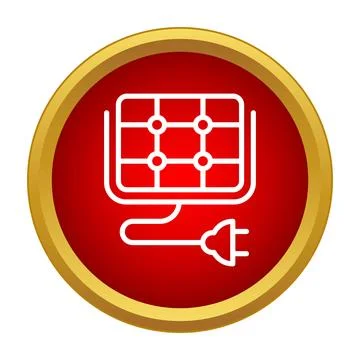 Solar panel cell grid with electric power plug icon Stock Illustration