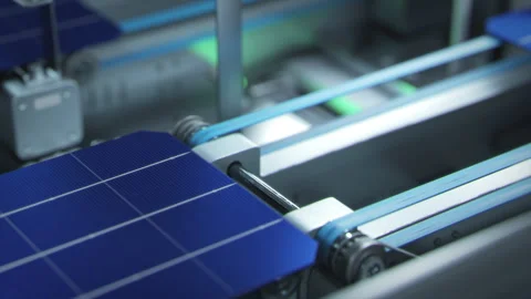 Solar Panel Cells on Conveyor Line Vidéo 241215462
