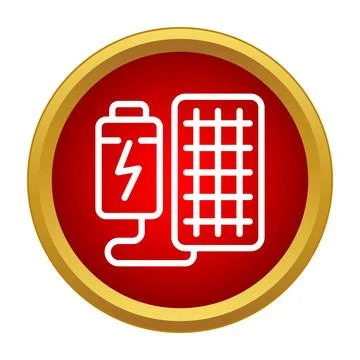 Solar panel charging battery concept icon Stock Illustration