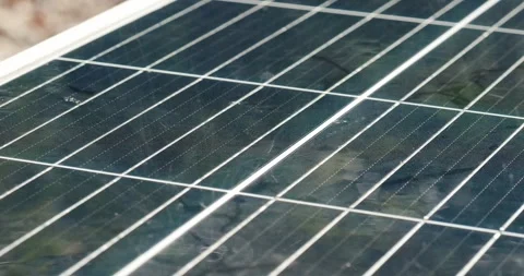 Solar panel close up during a rain storm Stock Footage 259890078