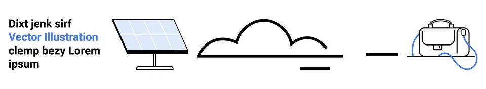 Solar Panel, Cloud, Charging Station Icon Set for Renewable Energy Solutions Stock Illustration