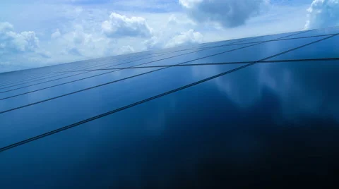 Solar panel with cloud reflection 動画素材 65747601