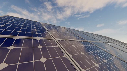 Solar Panel With Clouds Stock Footage 107601517