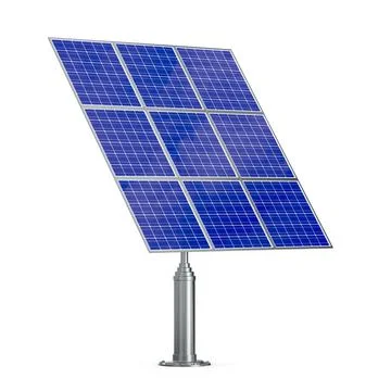 Solar panel with clouds reflection on white background. Isolated 3D illustrat Illustrazione stock