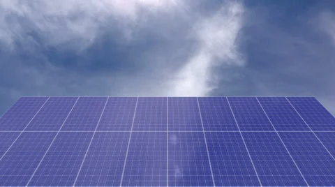 Solar Panel with cloudscape Time-lapse Stock Footage 44477395