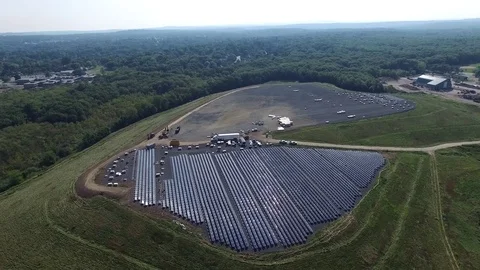 Solar Panel Cluster Stock Footage 80205265