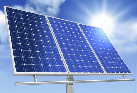 Solar panel concept 3d illustration イラスト素材