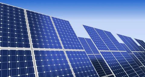 Solar panel concept 3d illustration Stock Illustration