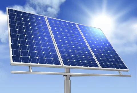 Solar panel concept 3d illustration Stock Illustration