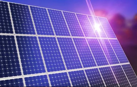 Solar panel concept 3d illustration Stock Illustration