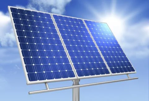 Solar panel concept 3d illustration Stock Illustration