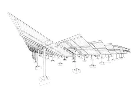 Solar Panel Concept. Vector Illustrazione stock