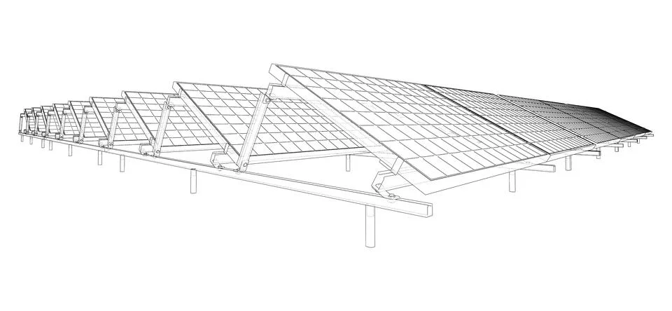 Solar Panel Concept. Vector Ilustração Stock