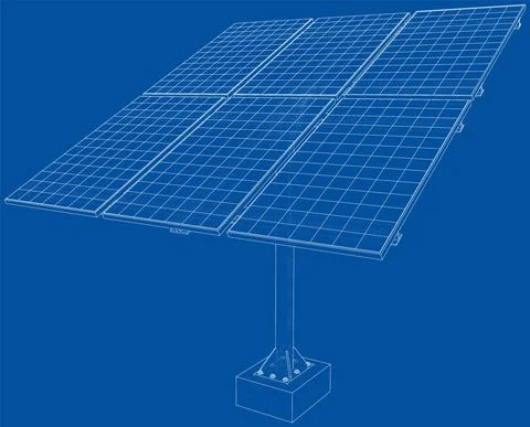 Solar Panel Concept. Vector rendering of 3d Illustrazione stock