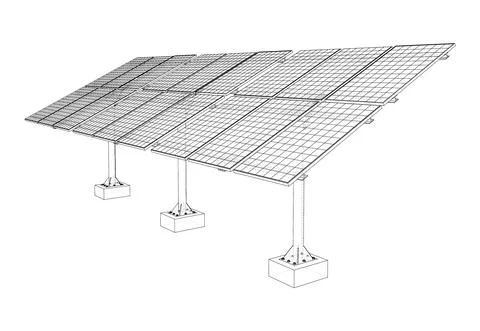 Solar Panel Concept. Vector rendering of 3d Stock Illustration